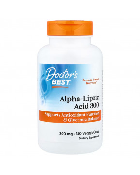 Doctor's Best, альфа-липоевая кислота, 300 мг, 180 вегетарианских капсул